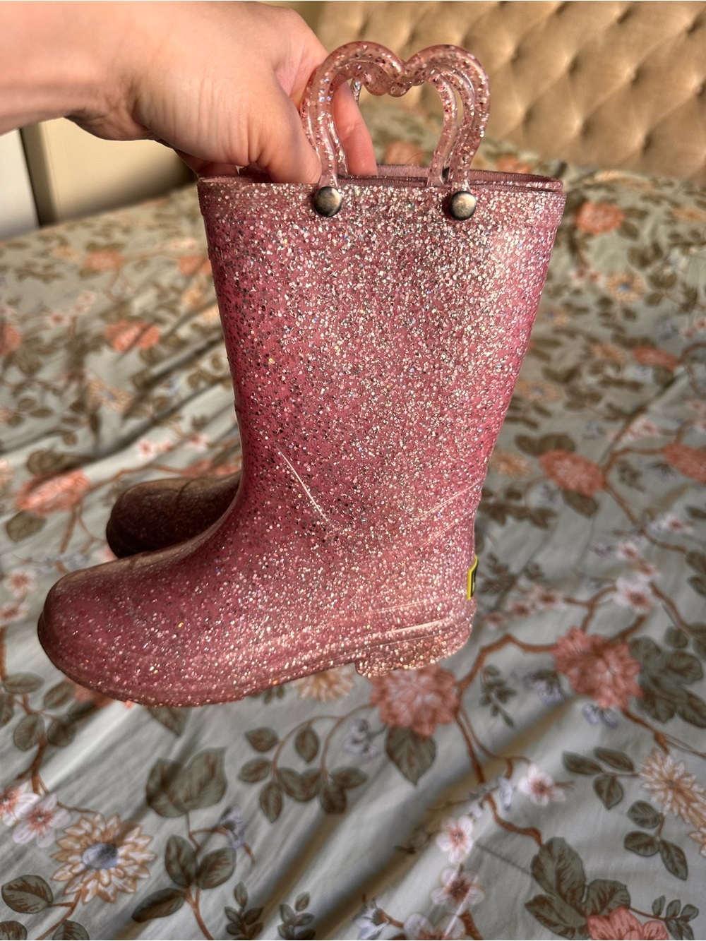 Western chief sparkly Glitter Rain Boots - Pink kids size 12 - Picture 5 of 10